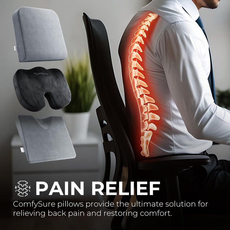 ComfySure Seat Cushion Extra Large - Firm Memory Foam Chair Pad for Recliner, Wheelchair, Office Chair, Stadium, Bleacher, Car, Floor, Patio Furniture, Bariatric Overweight Users 19â€x17â€x3â€ - Image 4